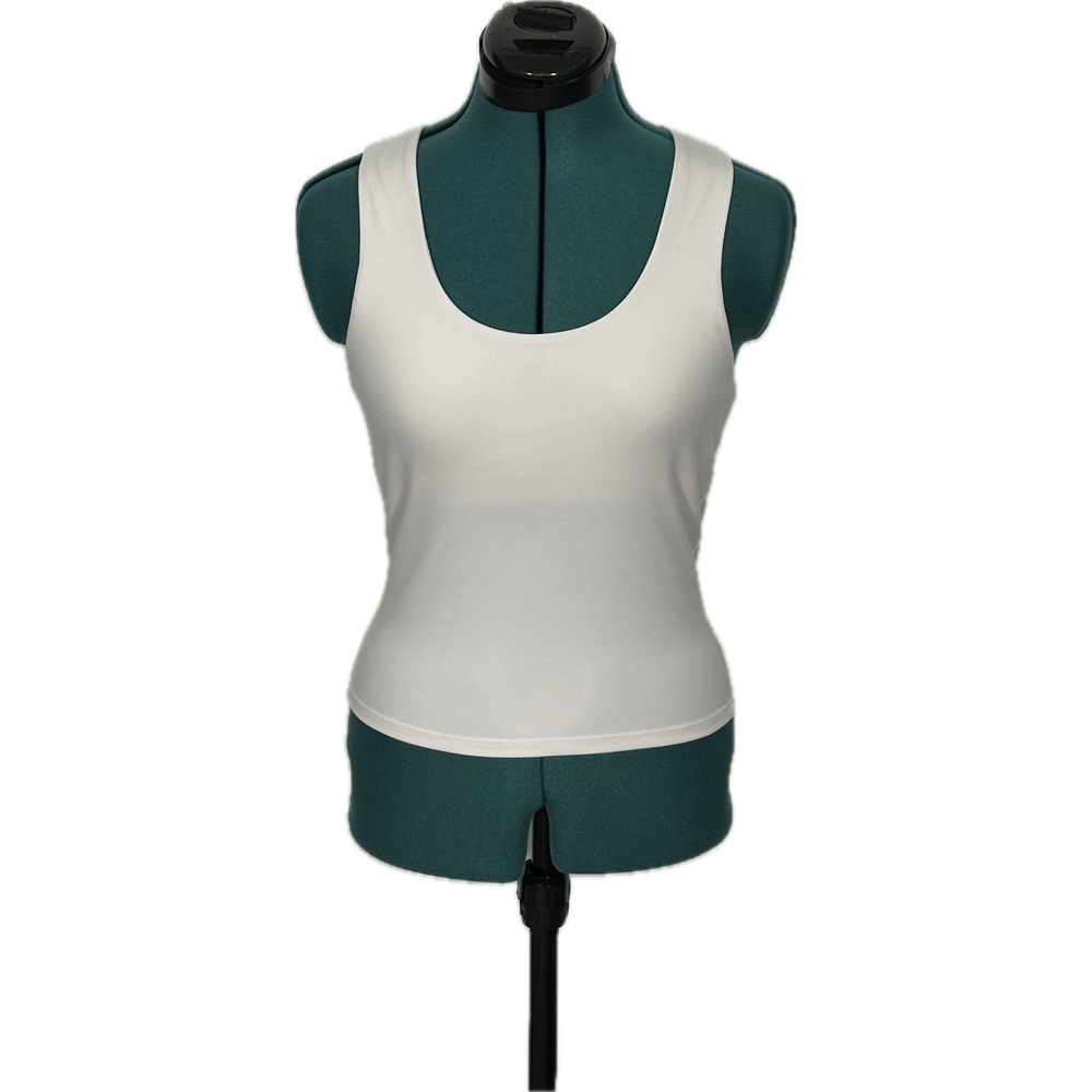 Alo Yoga Real Bra Tank Built-in Shelf Bra Small White Athletic Yoga Top